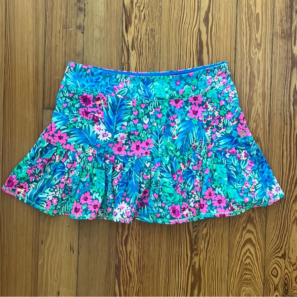 Lilly Pulitzer Luxletic Tennis Skirt Small Hearts